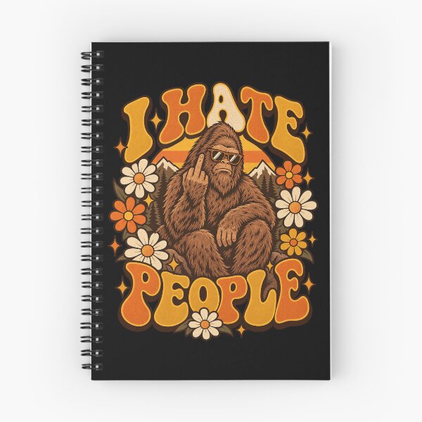 Item preview, I Hate People Bigfoot Sasquatch Retro Groovy Daisy Field designed and sold by Felinefinesse.