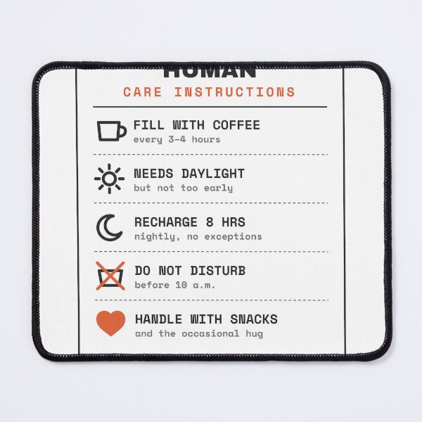 Item preview, Human Care Instructions - Funny Coffee Lover Label designed and sold by Rilindi.