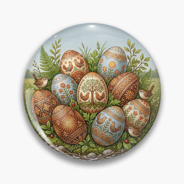 Item preview, Folk Art Easter Eggs with Birds and Wildflowers designed and sold by hattie's.