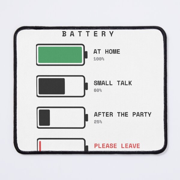 Item preview, Social Battery Low - Funny Introvert Battery Levels designed and sold by Rilindi.