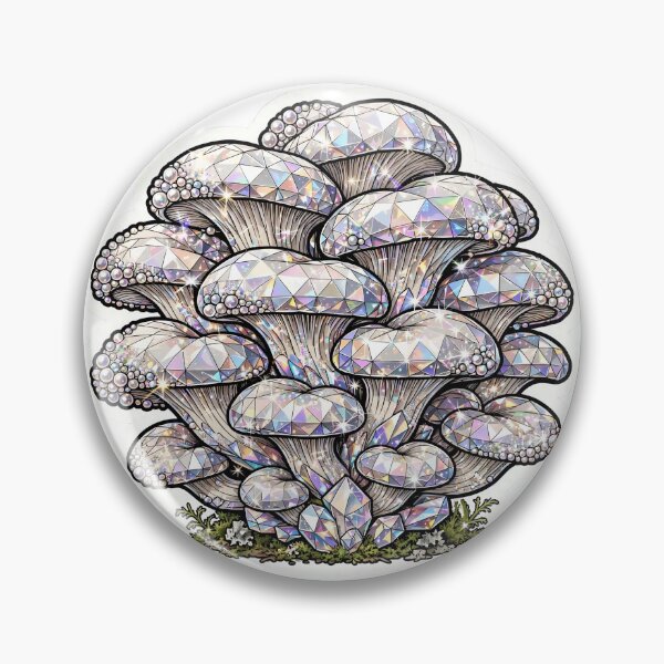 Item preview, Oyster Mushroom Crystal Sticker - Pearl Iridescent Diamond Fungi designed and sold by FineLineBotanical .