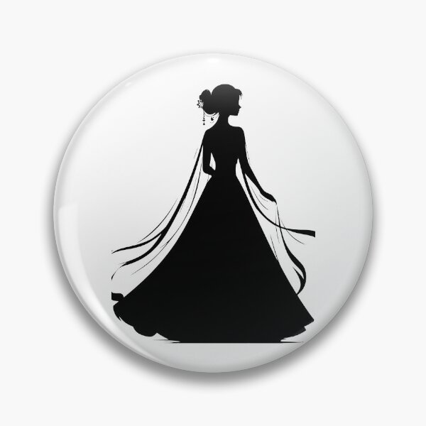 Item preview, Elegant Woman in Flowing Black Dress Silhouette designed and sold by Sk1628.