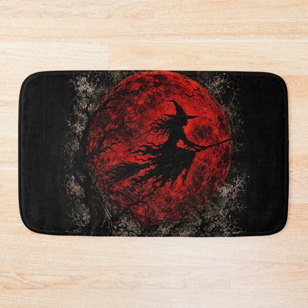 Item preview, Halloween witch on a red moon designed and sold by RuthFurtado.