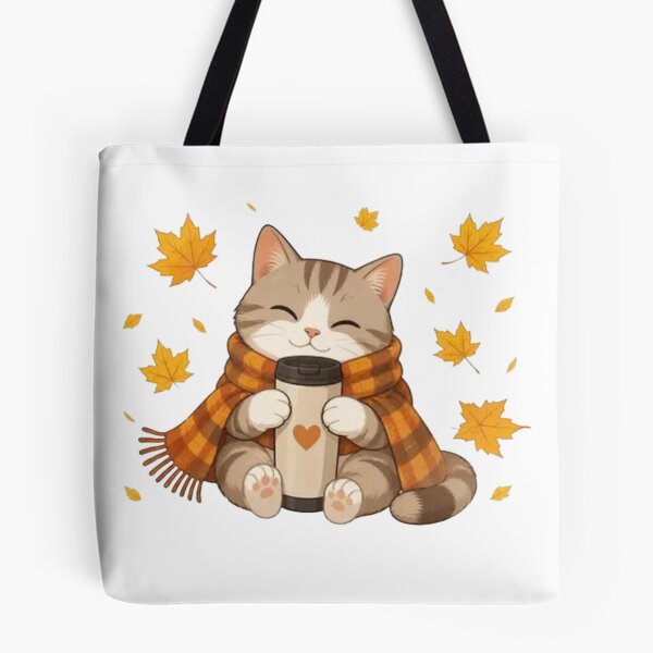 Item preview, Cozy Cat Pumpkin Spice Coffee Autumn Aesthetic designed and sold by CorgiCoffeeHub.