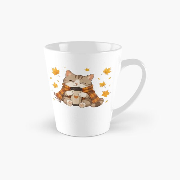 Item preview, Cozy Cat Pumpkin Spice Coffee Autumn Aesthetic designed and sold by CorgiCoffeeHub.
