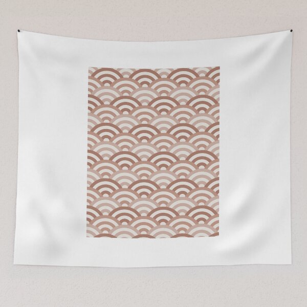 Item preview, Terracotta Seigaiha Japanese Wave Pattern designed and sold by ChromaLens.