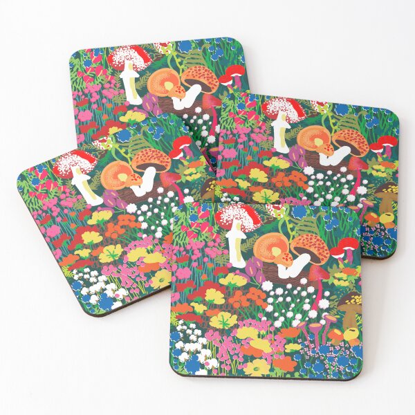 Item preview, Psychedelic Forest Fungi in Green designed and sold by YesterdayColl.