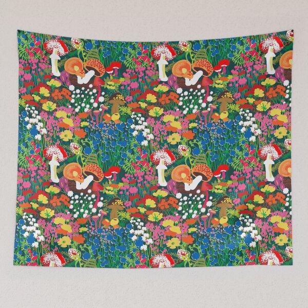 Item preview, Psychedelic Forest Fungi in Green designed and sold by YesterdayColl.
