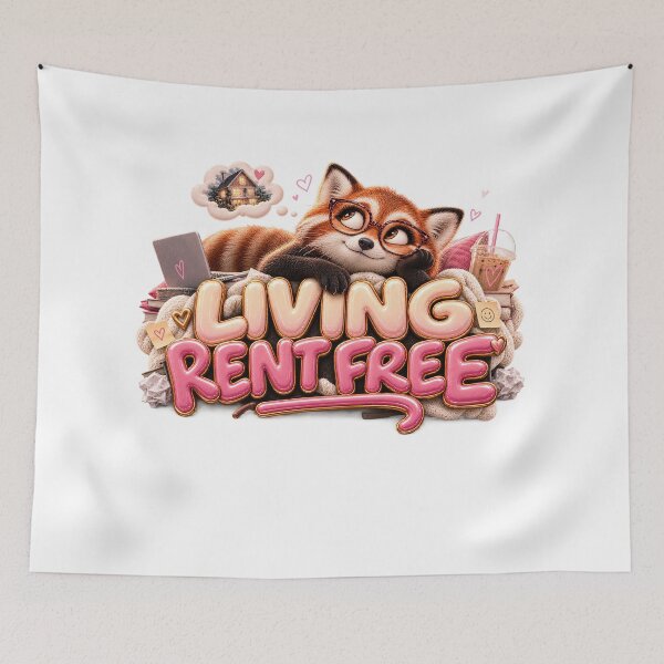 Item preview, LIVING RENT FREE Cat – Animal Personality Art designed and sold by AnastasiaNensy.