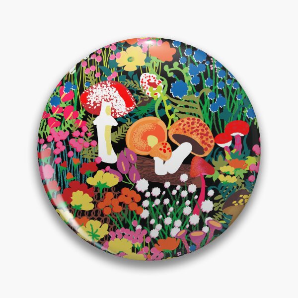 Item preview, Psychedelic Forest Fungi in Black designed and sold by YesterdayColl.