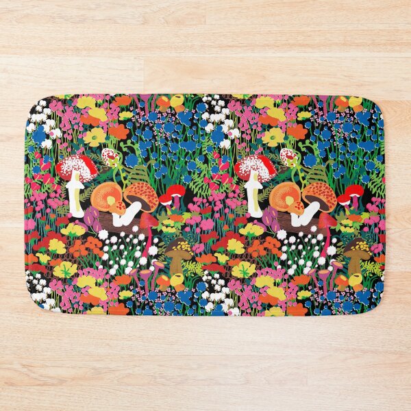 Item preview, Psychedelic Forest Fungi in Black designed and sold by YesterdayColl.