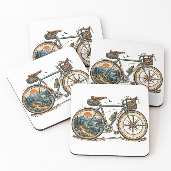 Item preview, Vintage Bikepacking Bicycle Mountain Adventure Premium T-Shirt designed and sold by omar ousalah.