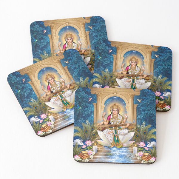 Item preview, Goddess Saraswati by a Waterfall designed and sold by Laeton Designs.
