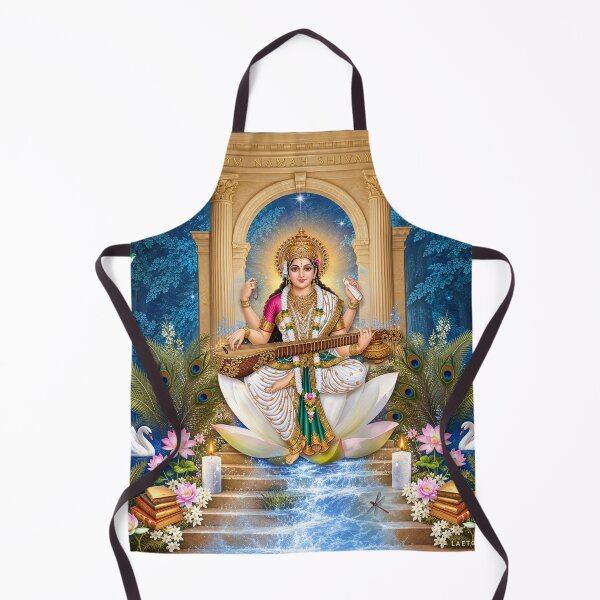 Item preview, Goddess Saraswati by a Waterfall designed and sold by Laeton Designs.