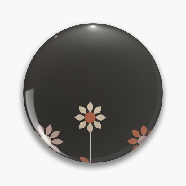 Item preview, Three Retro Flowers on Black Mid Century Print designed and sold by ChromaLens.