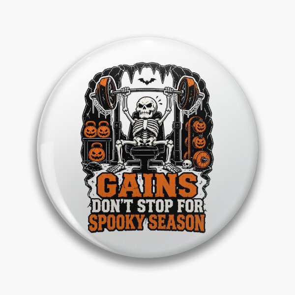 Item preview, Gains Don't Stop For Spooky Season Skeleton Gym Halloween designed and sold by Jack n' Sally's.