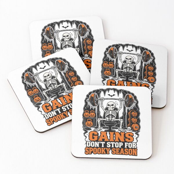 Item preview, Gains Don't Stop For Spooky Season Skeleton Gym Halloween designed and sold by Jack n' Sally's.