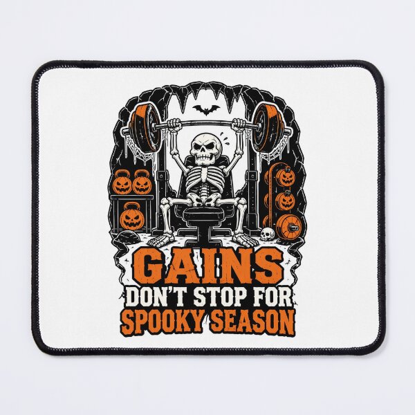 Item preview, Gains Don't Stop For Spooky Season Skeleton Gym Halloween designed and sold by Jack n' Sally's.