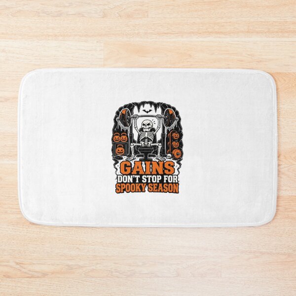Item preview, Gains Don't Stop For Spooky Season Skeleton Gym Halloween designed and sold by Jack n' Sally's.