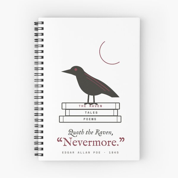 Item preview, Quoth the Raven Nevermore - Edgar Allan Poe Raven on Books designed and sold by Rilindi.