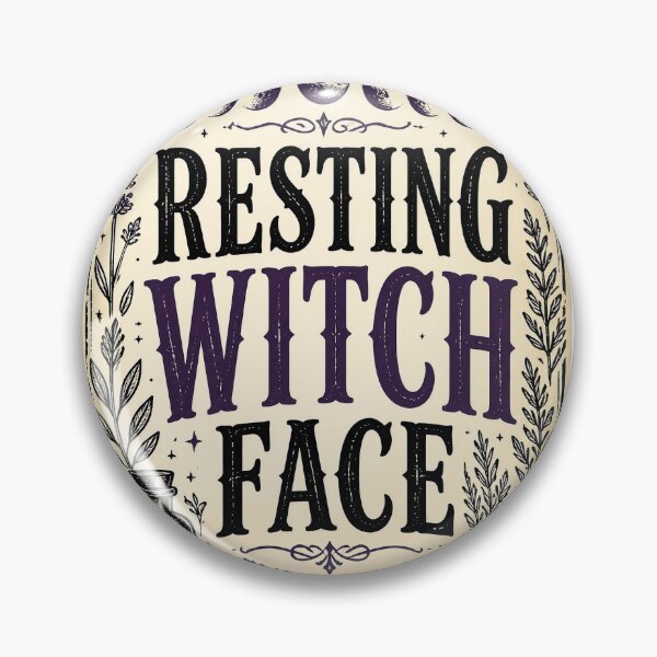 Item preview, Resting Witch Face Vintage Botanical Halloween Typography designed and sold by Jack n' Sally's.