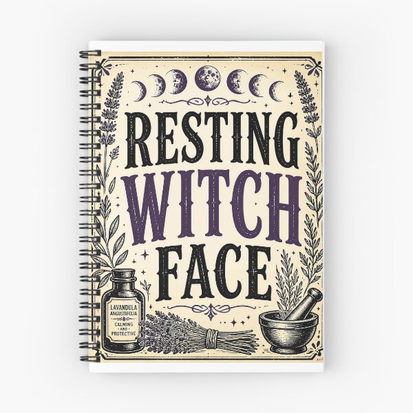 Item preview, Resting Witch Face Vintage Botanical Halloween Typography designed and sold by Jack n' Sally's.