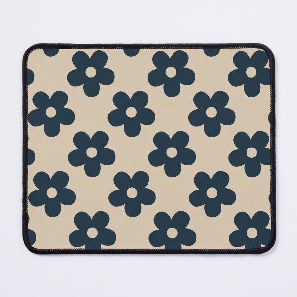 Item preview, Retro Mid Century Modern Daisy Floral Pattern in Navy and Beige | Minimalist Blue Floral Pattern for College Students | Vintage Blue Floral Gift for Women & Girls designed and sold by VivaFy.