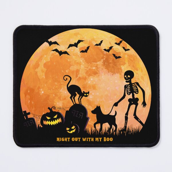 Item preview, Halloween skeleton & dog night out with boo designed and sold by Doodles Down South.