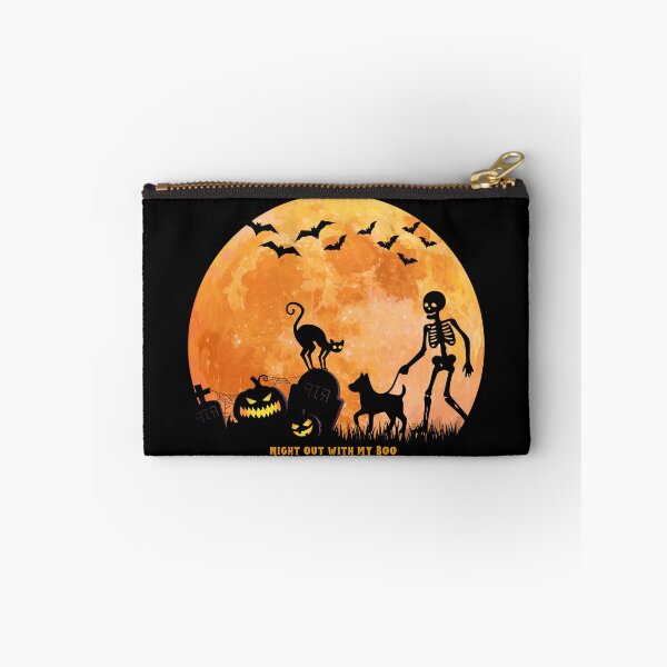 Item preview, Halloween skeleton & dog night out with boo designed and sold by Doodles Down South.