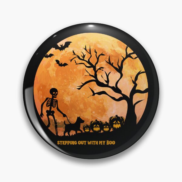 Item preview, Halloween skeleton & dog - stepping out with boo designed and sold by Doodles Down South.
