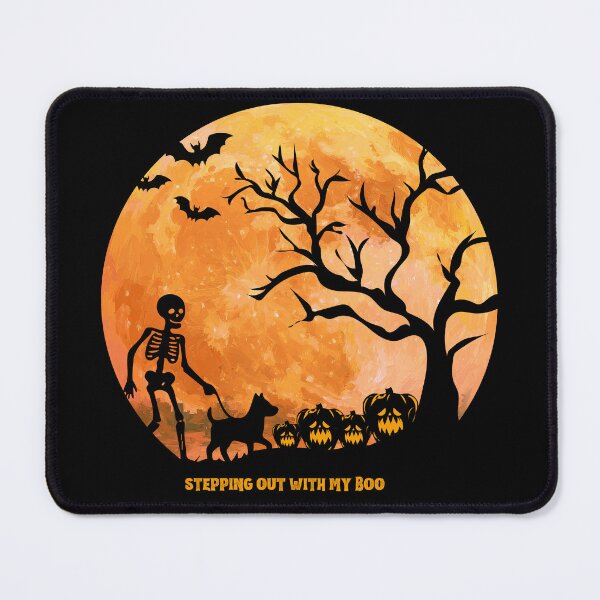 Item preview, Halloween skeleton & dog - stepping out with boo designed and sold by Doodles Down South.