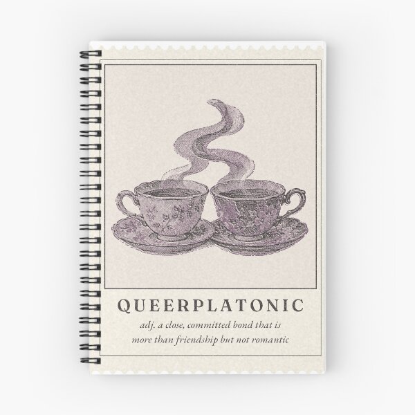 Item preview, Queerplatonic Definition Two Teacups Vintage Stamp designed and sold by missmarilee.