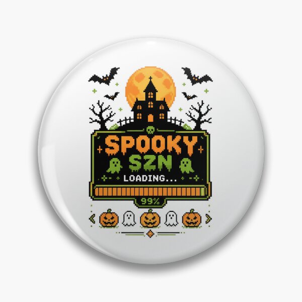 Item preview, Spooky Szn Loading Pixel Art Retro Gaming Halloween designed and sold by Jack n' Sally's.