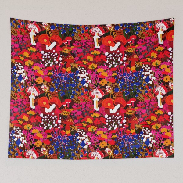 Item preview, Psychedelic Forest Fungi in Saturated Rust designed and sold by YesterdayColl.
