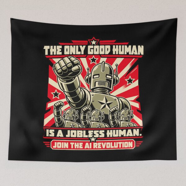 Item preview, You’re Fired, Comrade! — Retro Robot AI Revolution designed and sold by Sanctum Icons.