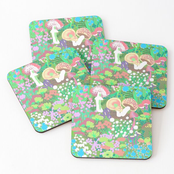 Item preview, Psychedelic Forest Fungi in Pastel Green designed and sold by YesterdayColl.