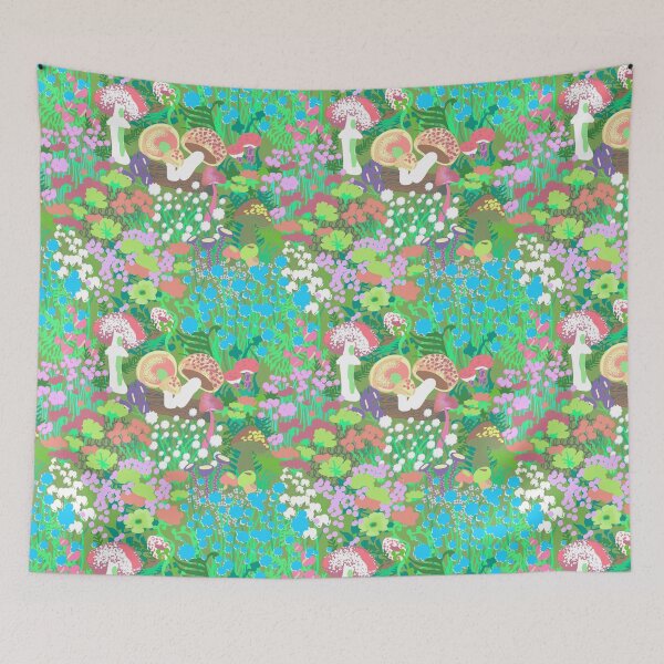 Item preview, Psychedelic Forest Fungi in Pastel Green designed and sold by YesterdayColl.