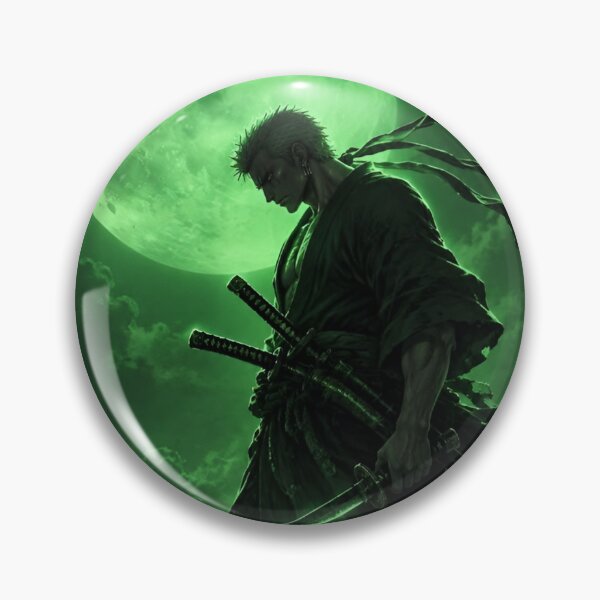 Item preview, Zoro | Emerald Moon Samurai – Green Sword Warrior Anime Inspired Art designed and sold by Dyan4.