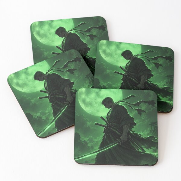 Item preview, Zoro | Emerald Moon Samurai – Green Sword Warrior Anime Inspired Art designed and sold by Dyan4.