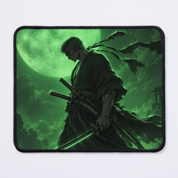 Item preview, Zoro | Emerald Moon Samurai – Green Sword Warrior Anime Inspired Art designed and sold by Dyan4.