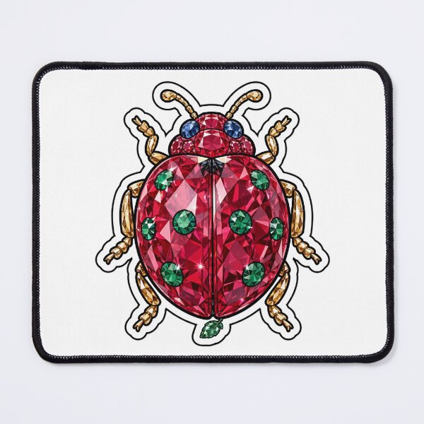 Item preview, Ladybug Crystal Sticker - Ruby Red Diamond Ladybug Emerald Spots designed and sold by Crystal Critters .