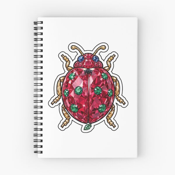 Item preview, Ladybug Crystal Sticker - Ruby Red Diamond Ladybug Emerald Spots designed and sold by FineLineBotanical .