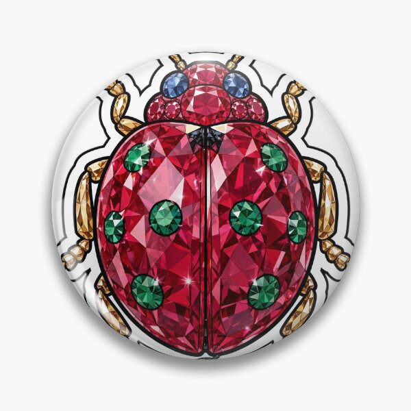 Item preview, Ladybug Crystal Sticker - Ruby Red Diamond Ladybug Emerald Spots designed and sold by Crystal Critters .