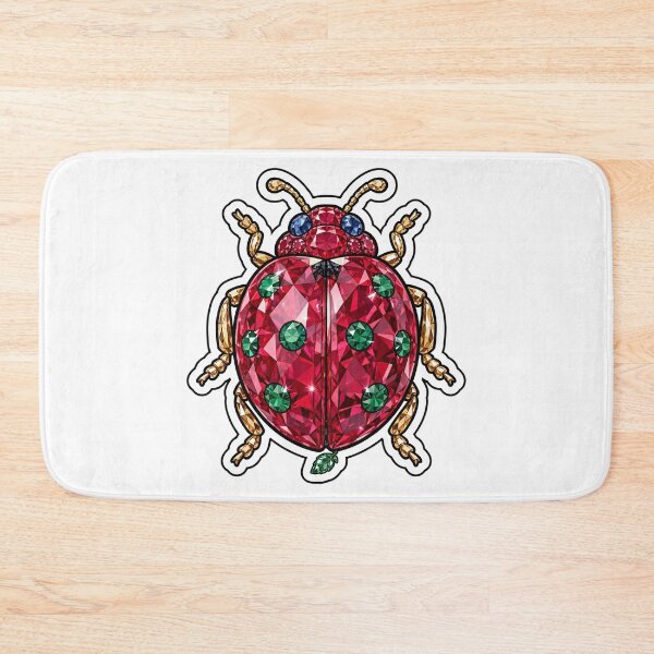 Item preview, Ladybug Crystal Sticker - Ruby Red Diamond Ladybug Emerald Spots designed and sold by FineLineBotanical .
