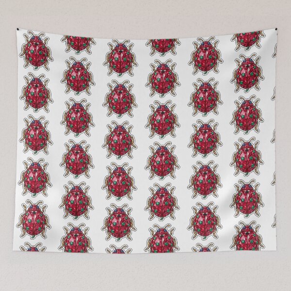 Item preview, Ladybug Crystal Sticker - Ruby Red Diamond Ladybug Emerald Spots designed and sold by FineLineBotanical .