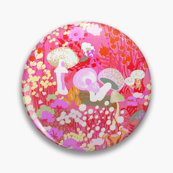 Item preview, Psychedelic Forest Fungi in Saturated Pink + Red designed and sold by YesterdayColl.