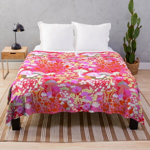 Item preview, Psychedelic Forest Fungi in Saturated Pink + Red designed and sold by YesterdayColl.