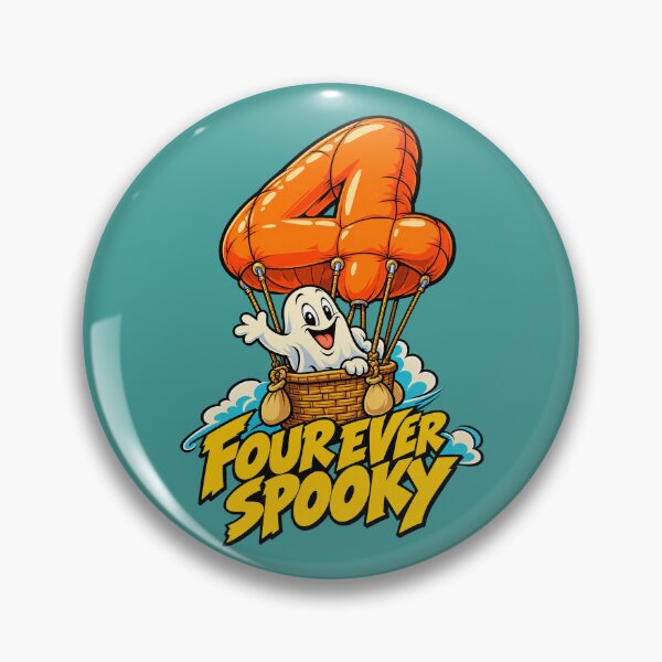 Item preview, Four Ever Spooky Funny Ghost 4th Halloween Birthday designed and sold by Endless7Art.