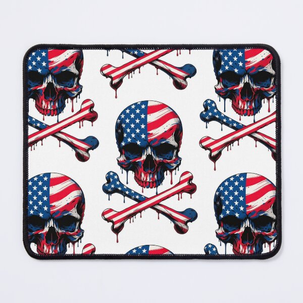 Item preview, American Flag Skull Dripping Crossbones Art designed and sold by Skulls & Calaveras.