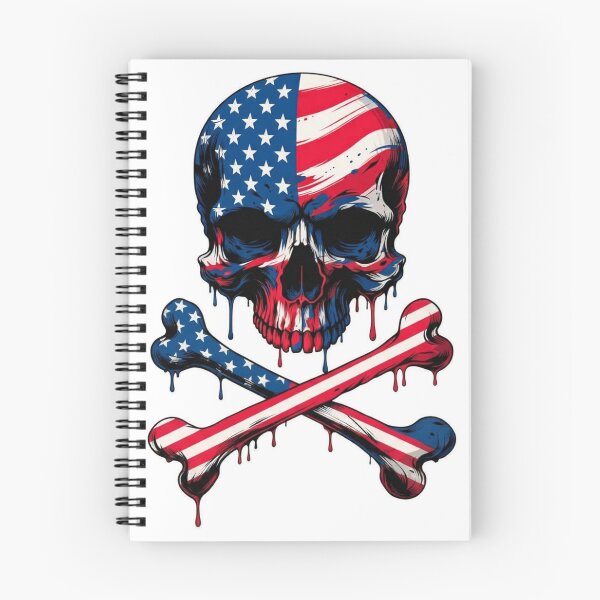 Item preview, American Flag Skull Dripping Crossbones Art designed and sold by Skulls & Calaveras.